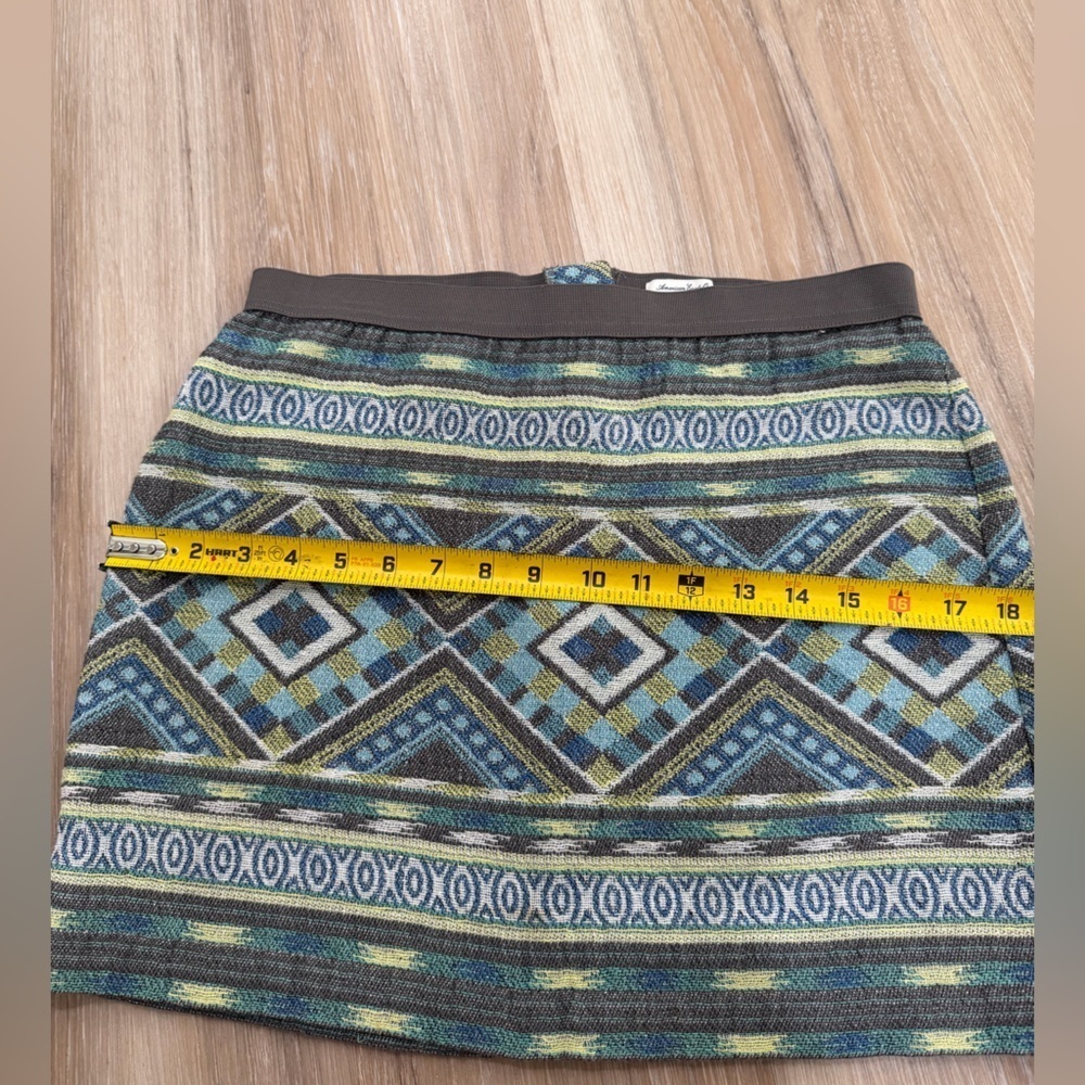 American Eagle Size 4 Outfitters Geometric Pencil Skirt in Blue and Green - Picture 5 of 6